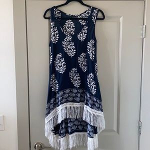 Navy Coco + Carmen Fringe Sheer Top